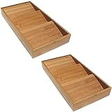 Seville Classics BMBK17057 3-Tier Bamboo Spice Rack Cabinet Drawer Tray Organizer 2-Pack | Amazon (US)