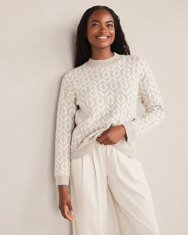 Organic Cotton Blend Diamond Stitch Sweater | Haven Well Within