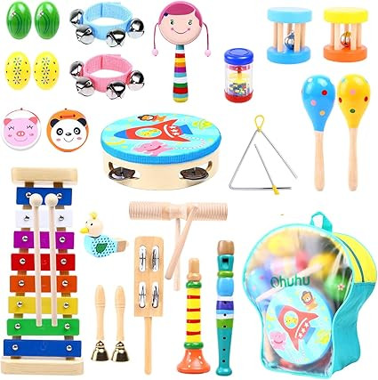 Music Instruments for Kids 30 Pcs, Ohuhu Music Toys Kid Musical Instrument Set for Child with Tun... | Amazon (US)