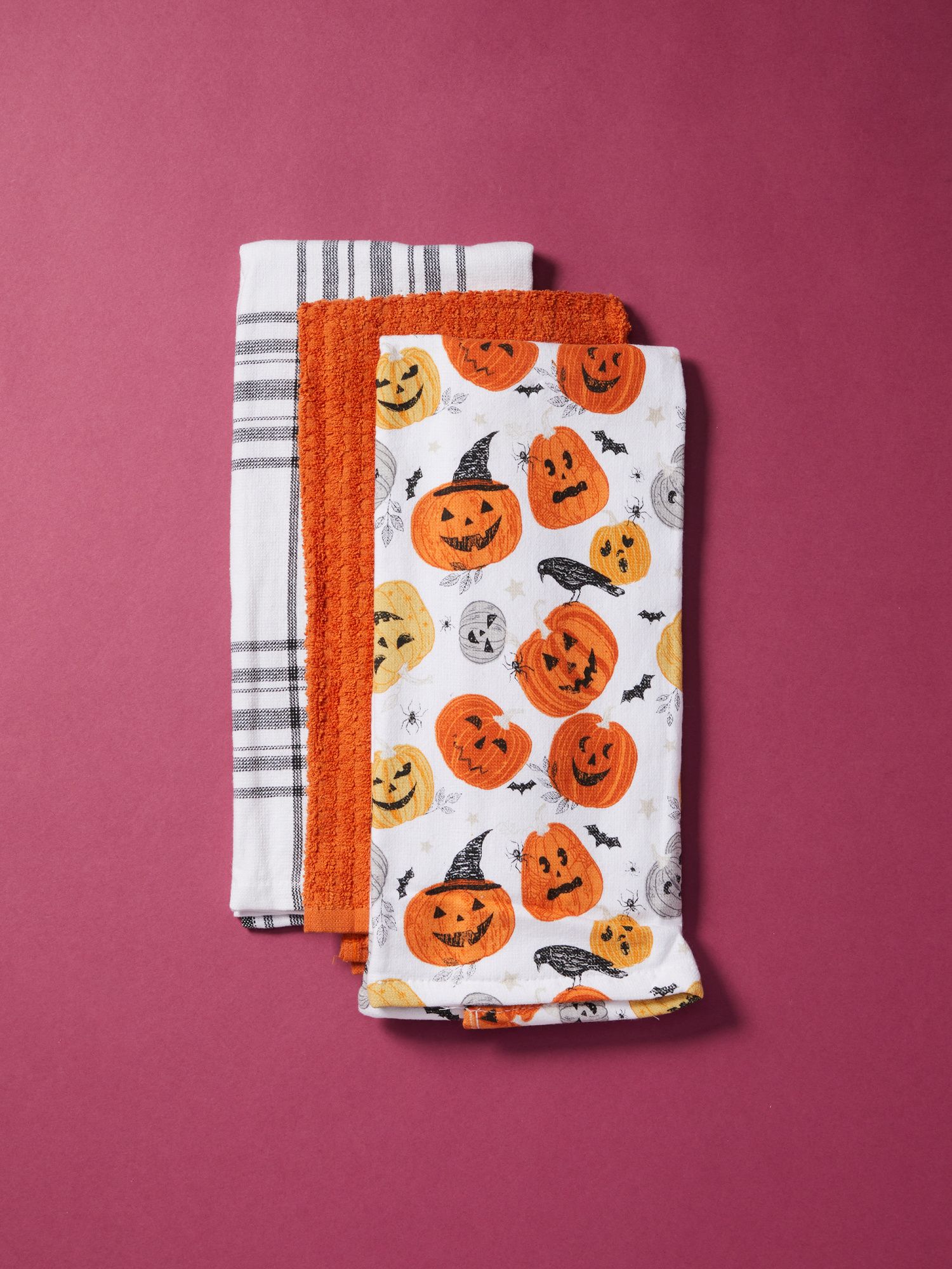 3pk 18x28 Jack O Lantern Kitchen Towels | Halloween | HomeGoods | HomeGoods