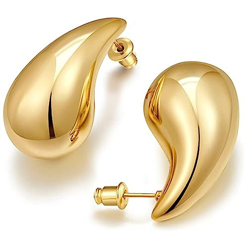 Tear Drop Earrings Jewelry Gold Earrings for Women Trendy Waterdrop Earrings Chunky Gold Hoops Large Big Fashion 18k Lightweight | Amazon (US)