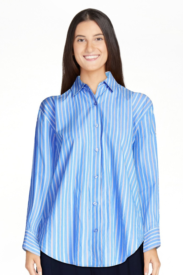 Free Assembly Women's and Women's Plus Relaxed Button Down Cotton Shirt with Long Sleeves, Sizes ... | Walmart (US)