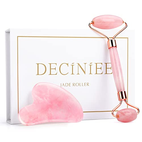 Deciniee Jade Roller and Gua Sha Set - Anti Aging Rose Quartz Face Roller Massager & Guasha Tool ... | Amazon (US)