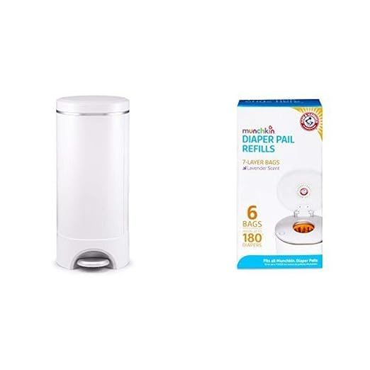 Munchkin Step Diaper Pail Powered by Arm & Hammer & Munchkin Arm & Hammer Diaper Pail Snap with S... | Amazon (US)