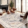 CHAMPLANT Washable Area Rug 10'x14' Floral Green Boho Design Non-Shedding Easy Care Ideal for Hig... | Amazon (US)