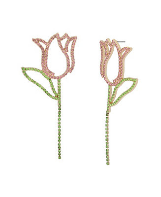 Faux Stone Spring Chick Tulip Statement Earrings | Macy's