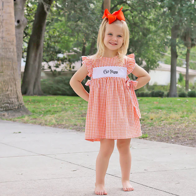 Orange Gingham Avery Dress | Classic Whimsy