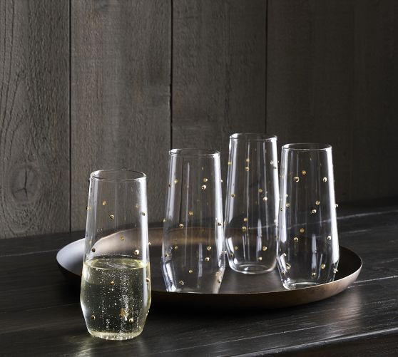 Confetti Celebration Flutes - Set Of 4 | Pottery Barn (US)