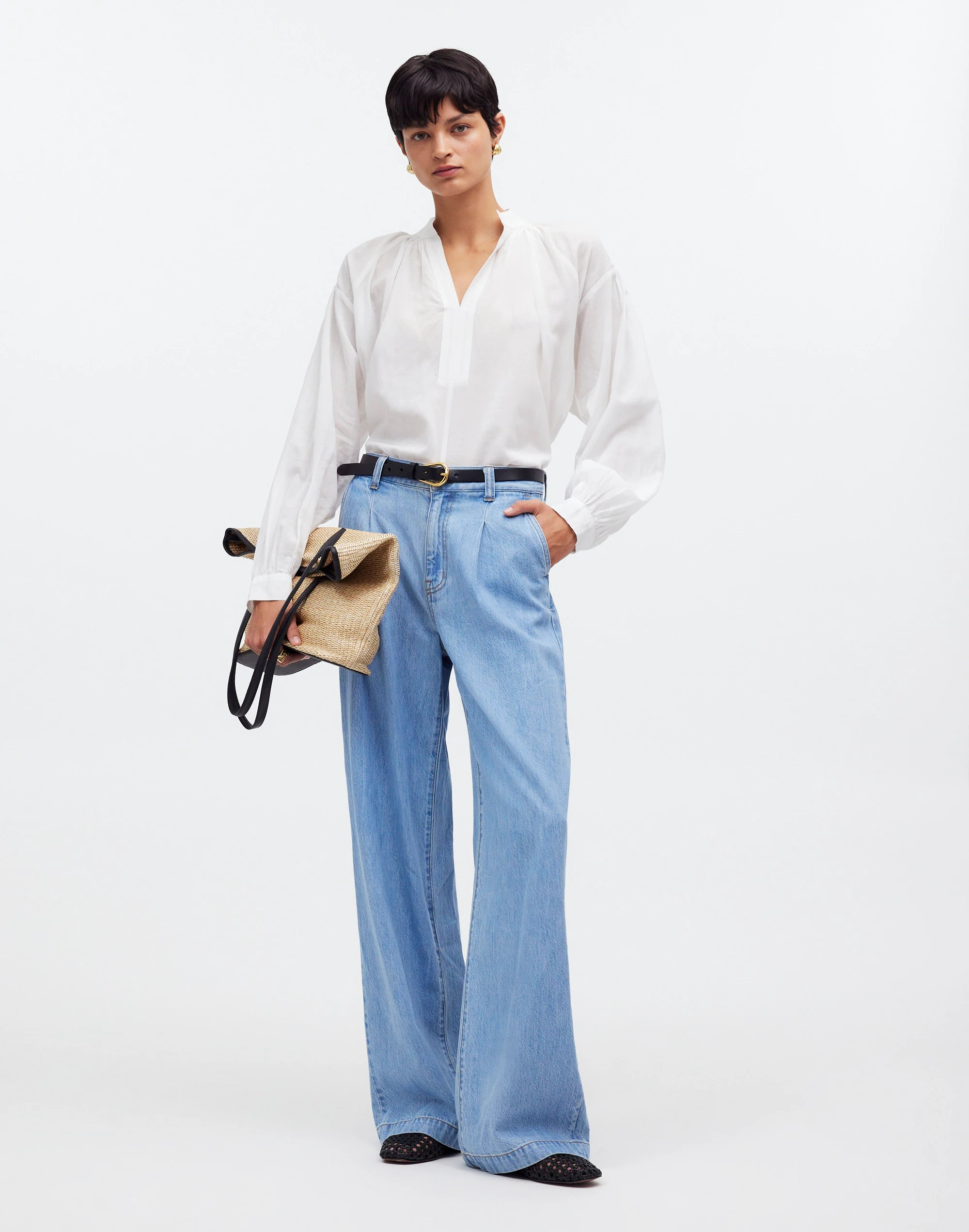 Shirred Long-Sleeve Top | Madewell