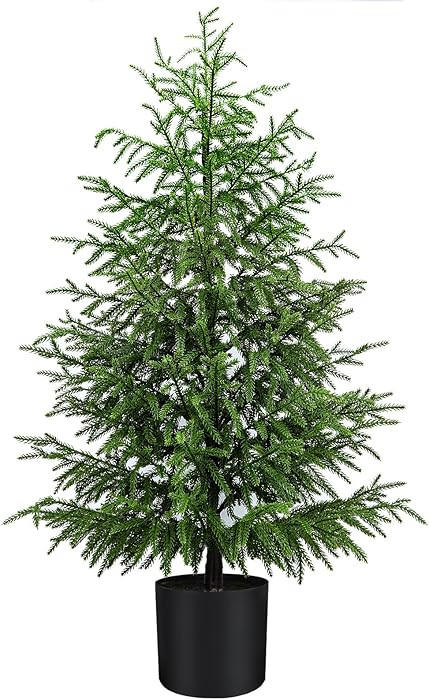 Norfolk Pine Christmas Tree Real Touch Faux Tree with Black Pot, Realistic Indoor Holiday Decor f... | Amazon (US)