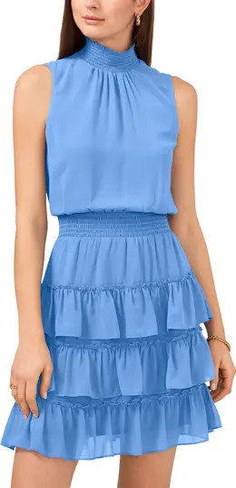 1.STATE Smock Neck Sleeveless Fit & Flare Dress | Nordstrom | Nordstrom
