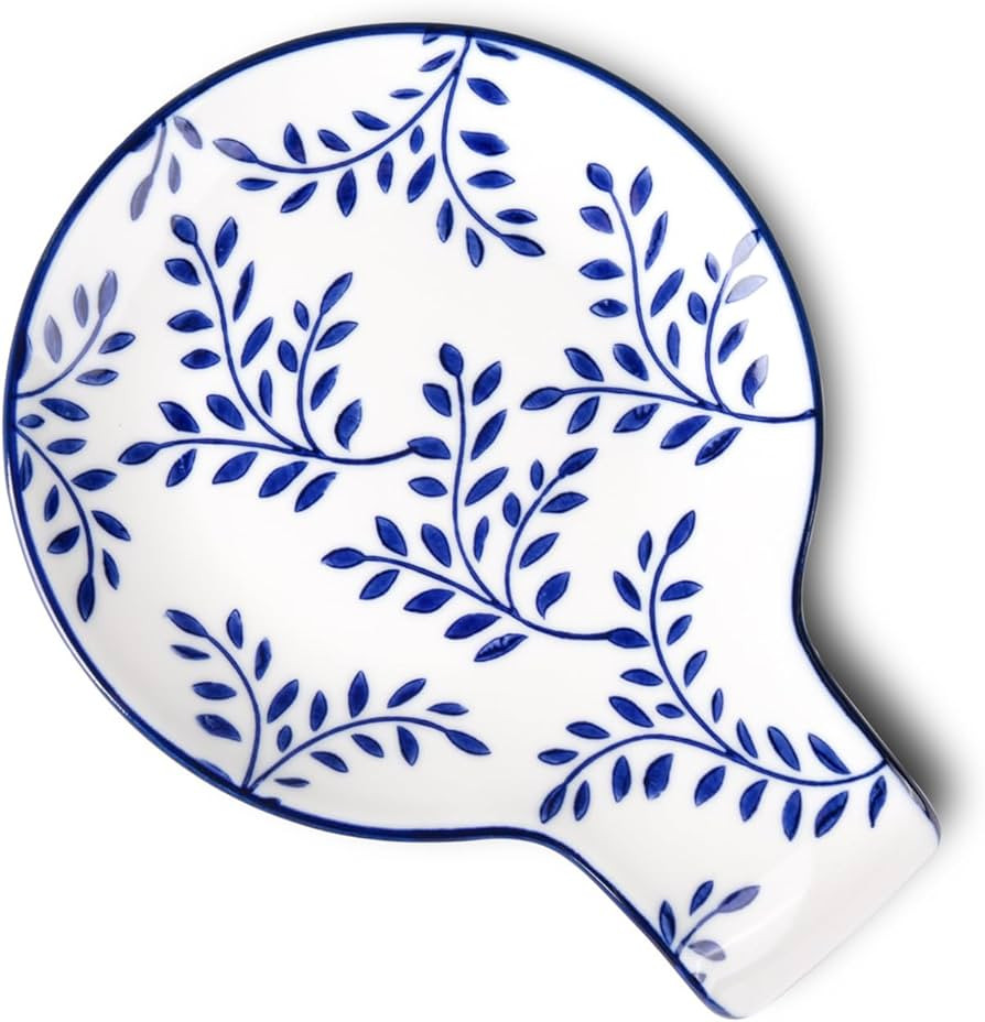 Magclay Porcelain Spoon Rest, 5.5" Ceramic Spoon Holder for Stove Top and Kitchen Counter, Blue a... | Amazon (US)