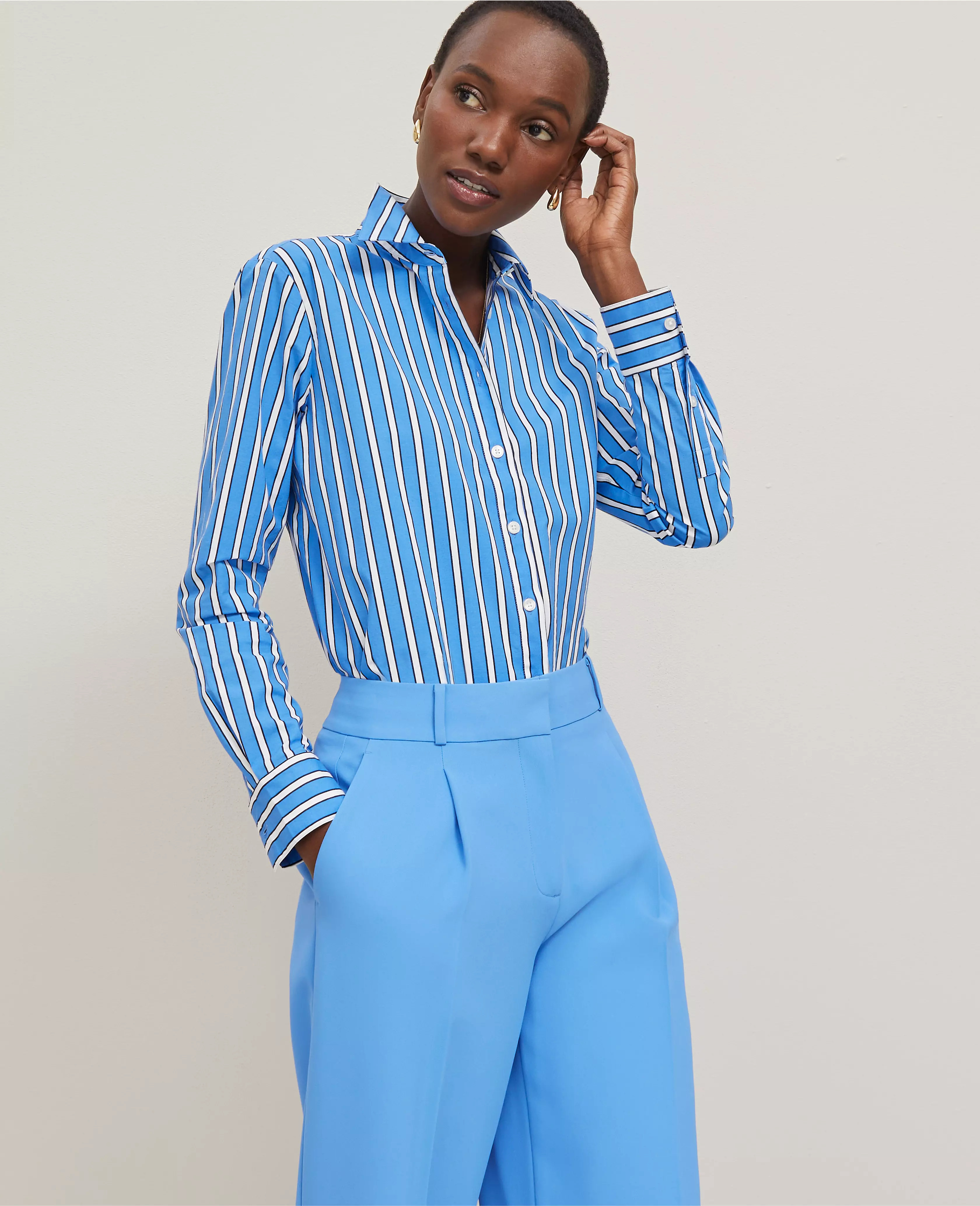 Striped Relaxed Perfect Shirt | Ann Taylor