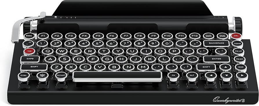 QWERKYTOYS Qwerkywriter S Typewriter Inspired Retro Mechanical Wired & Wireless Keyboard with Tab... | Amazon (US)