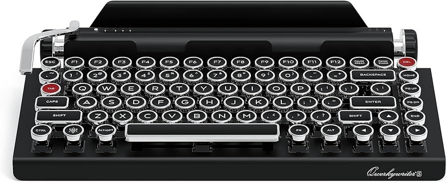 QWERKYTOYS Qwerkywriter S Typewriter Inspired Retro Mechanical Wired & Wireless Keyboard with Tab... | Amazon (US)
