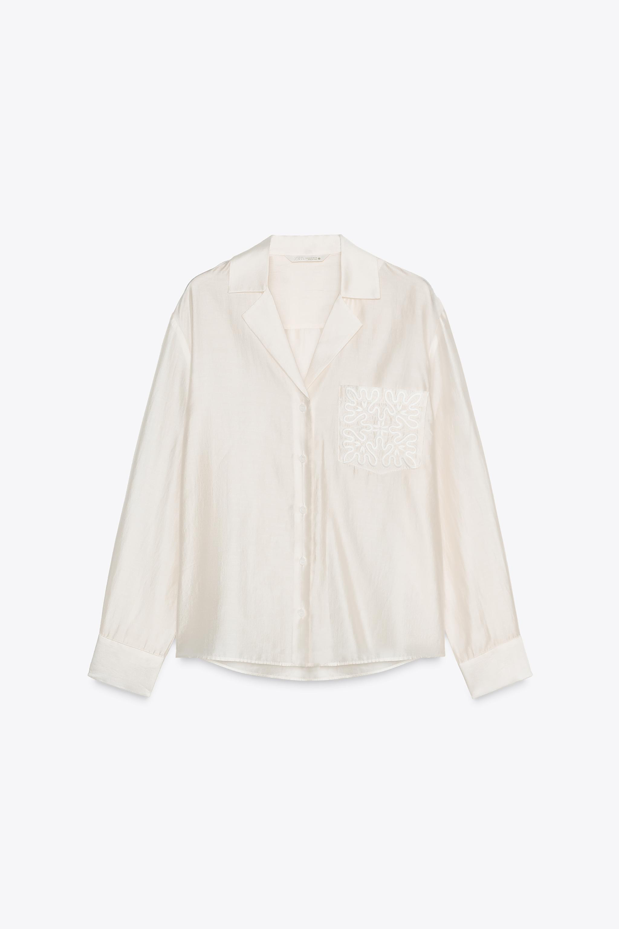 ZW COLLECTION EMBROIDERED POCKET SHIRT | Zara UK