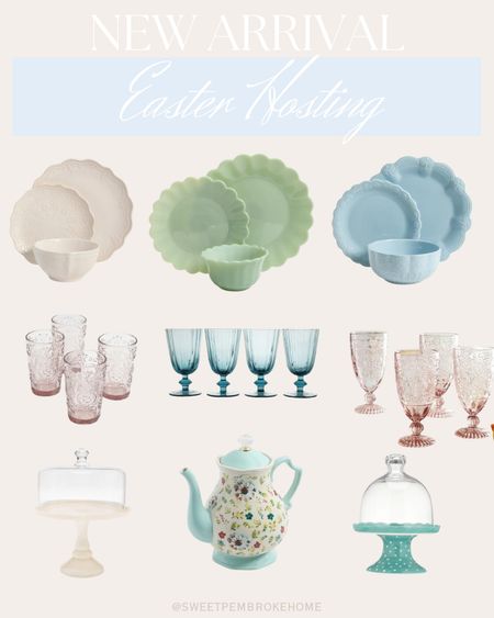 Spring Hosting essentials. Beautiful pastel scallop dishes with matching glasses and cake stand. Perfect for brunch, tea party or Easter dinner. #easter #teaparty #springtable#walmartfinds #walmarthome #pioneerlady

#LTKhome #LTKparties #LTKSeasonal