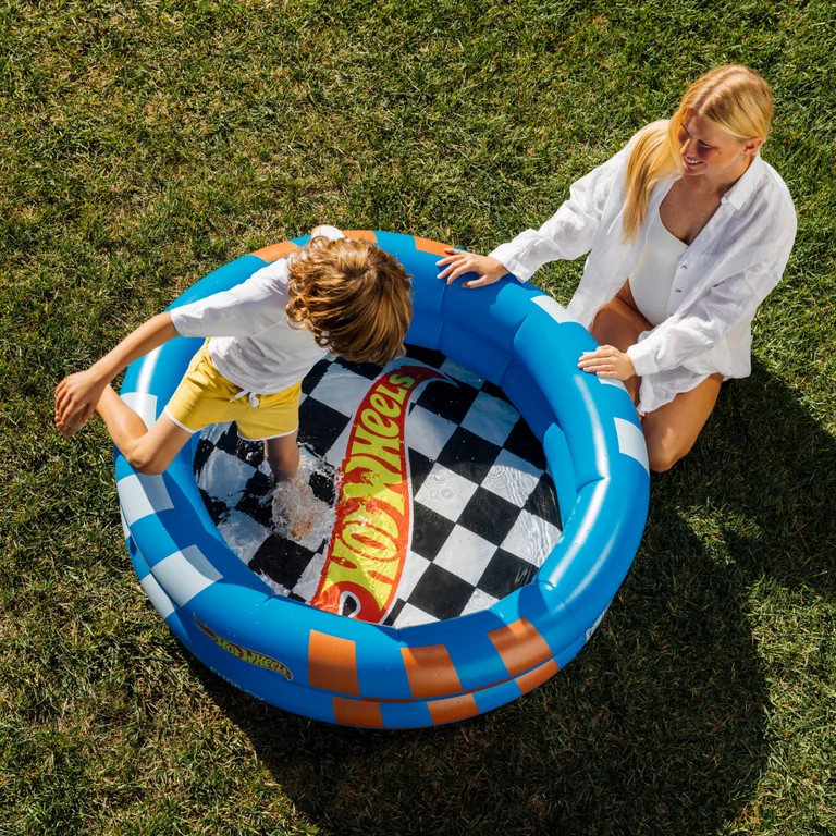 Hot Wheels™ + Float Life by Funboy Inflatable Round 2-Ring Pool, 48" Diameter, Children Ages 6+ | Walmart (US)
