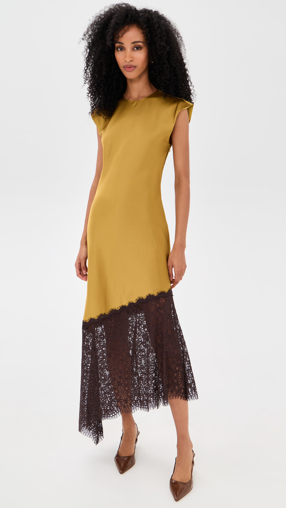 Tanya Taylor Violeta Lace Combo Dress Hazel/Dark Fig 12 | Shopbop