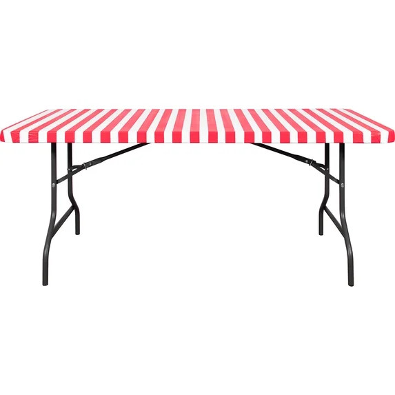 Way to Celebrate Patriotic Red and White Striped Stay Put Table Cover, 29" x 72" | Walmart (US)