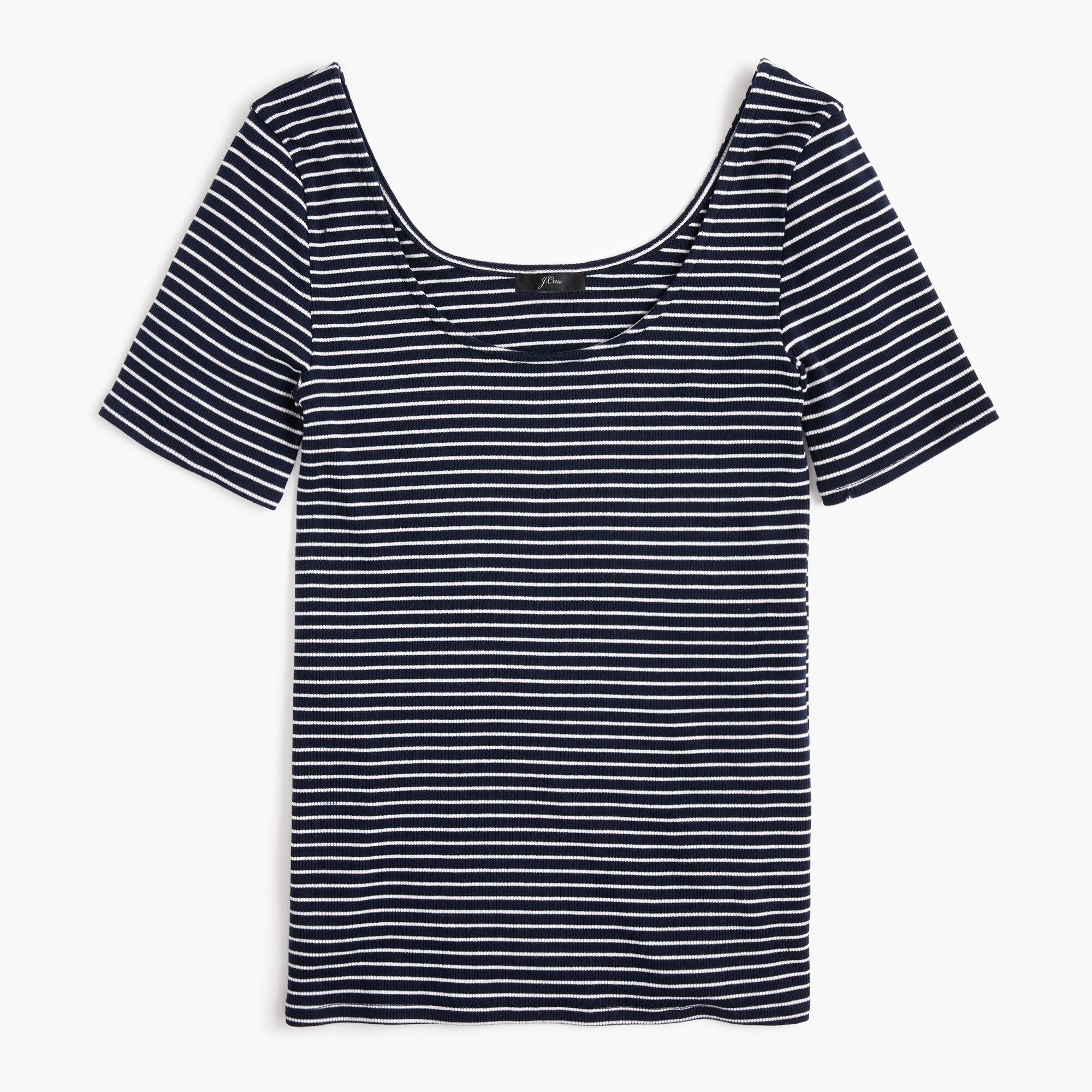 Ribbed scoopneck T-shirt in stripe | J.Crew US
