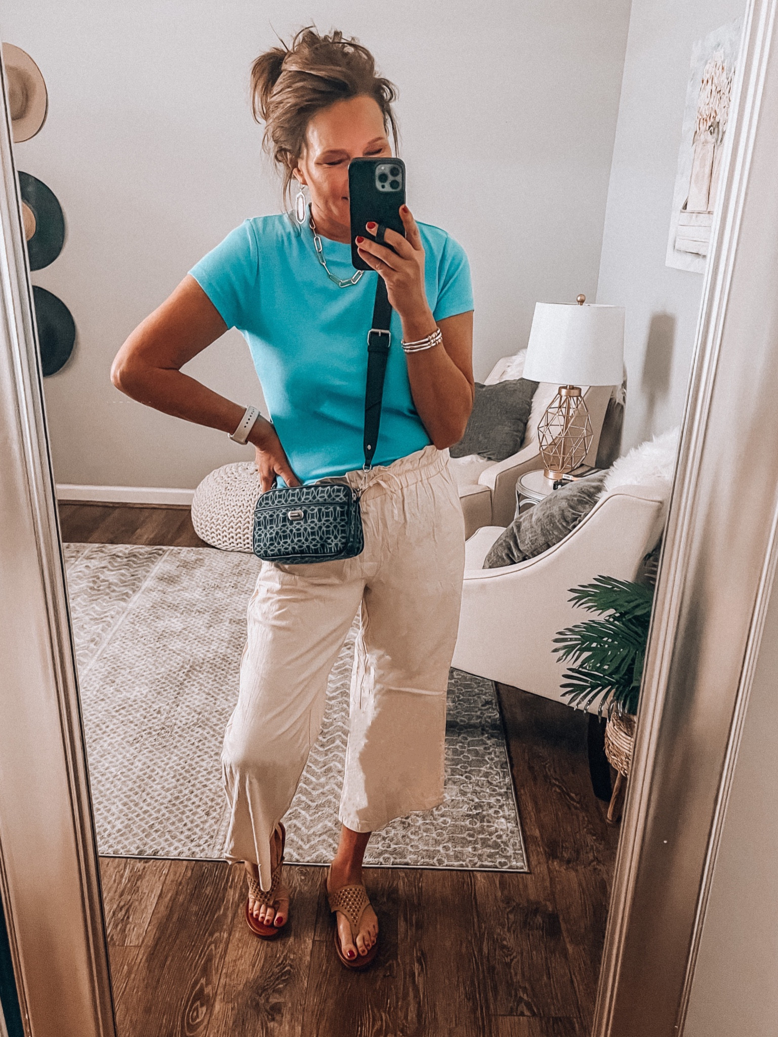 Casual cropped pants from Amazon are super comfortable, fits tts, comes in more colors, wearing a medium. Bright blue tee, Time and Tru crossbody, amazon thong sandals 

Amazon fashion, Amazon finds, Amazon outfit, casual pants, tees, everyday outfit, business casual, summer outfit, fashion over 40

#LTKsalealert #LTKunder50 #LTKstyletip