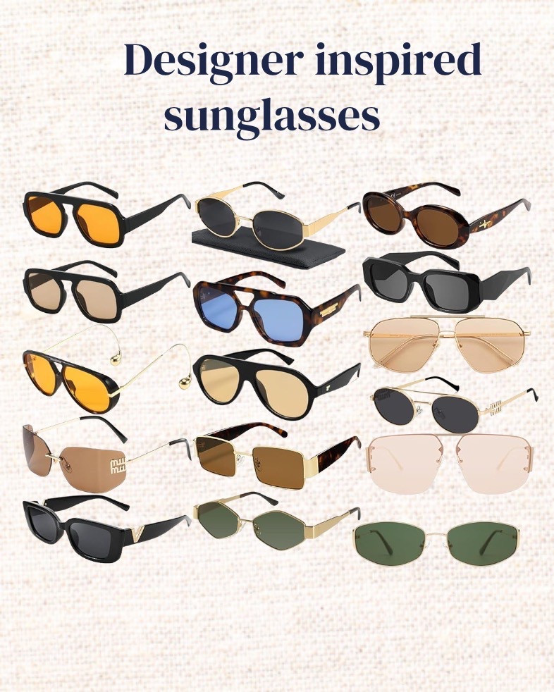 OMG 😎 SUNGLASSES [Designer-Inspired Finds!!]

I pulled together ALL my favorite Amazon sunnies in one spot! I love my high-end designer pieces, but I’m also obsessed with these luxe-looking styles—all under $20! If you’re into that designer look for less, they’re all linked HERE! 👇💅