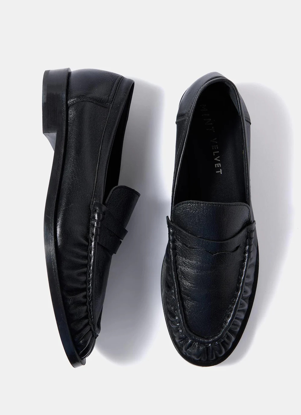 Gigi Black Leather Loafers | Mint Velvet