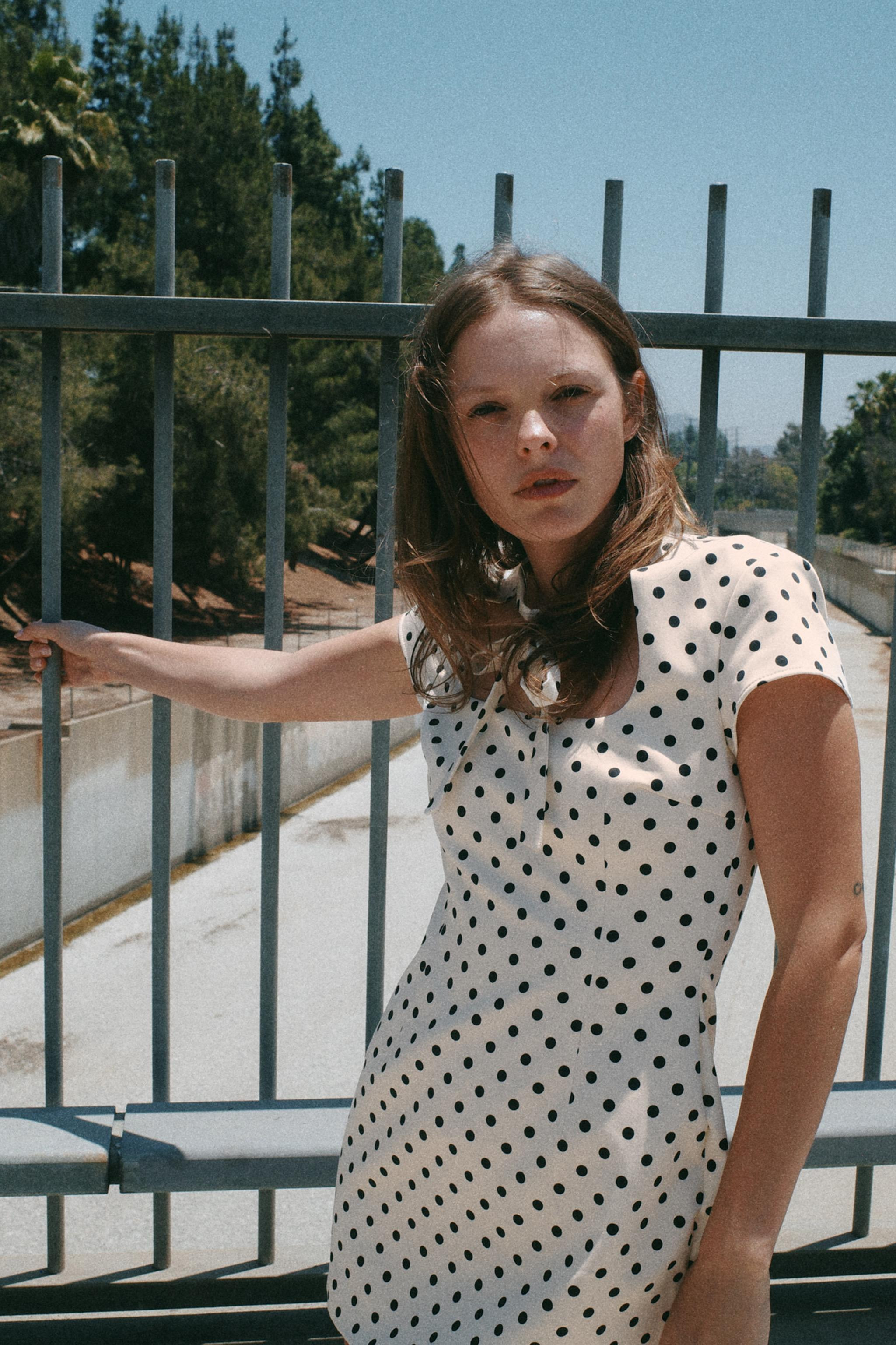 SHORT POLKA DOT TIE DRESS | Zara US