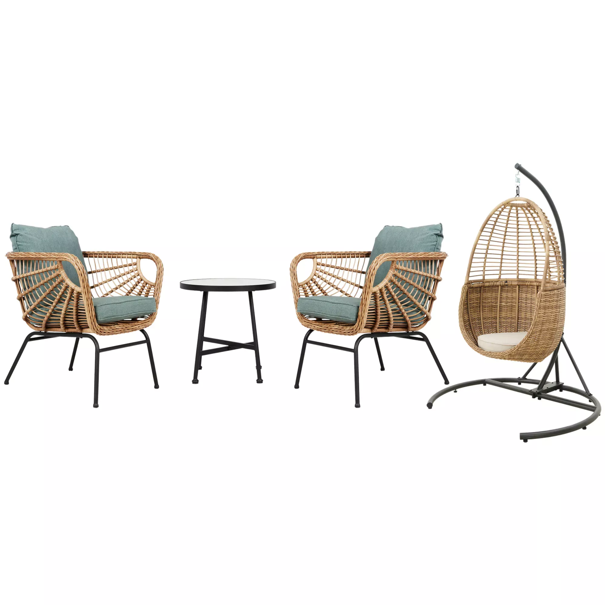 Origin 21 Clairmont 4-Piece Wicker Patio Conversation Set with Off