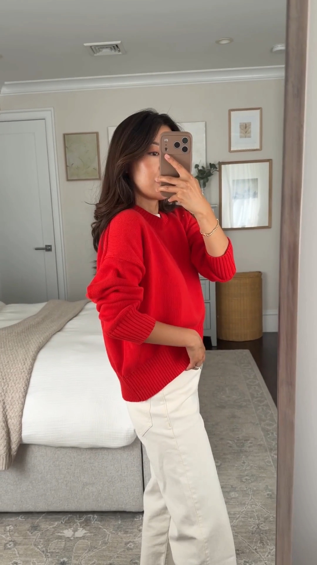 There’s a new deeper red for fall/winter! Mine exact red is sold out

• $45 oversized cotton sweater XS I shrunk this in washer and dryer on warm. Amazing value.

• Madewell perfect vintage wide leg crop jean 24 short 

Transitional fall outfit, petite friendly, easy mom outfit ideas

#LTKPetite #LTKSeasonal #LTKmomlife