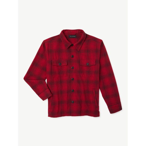 Free Assembly Boys Flannel Shirt Jacket, Sizes 4-18 - Walmart.com | Walmart (US)