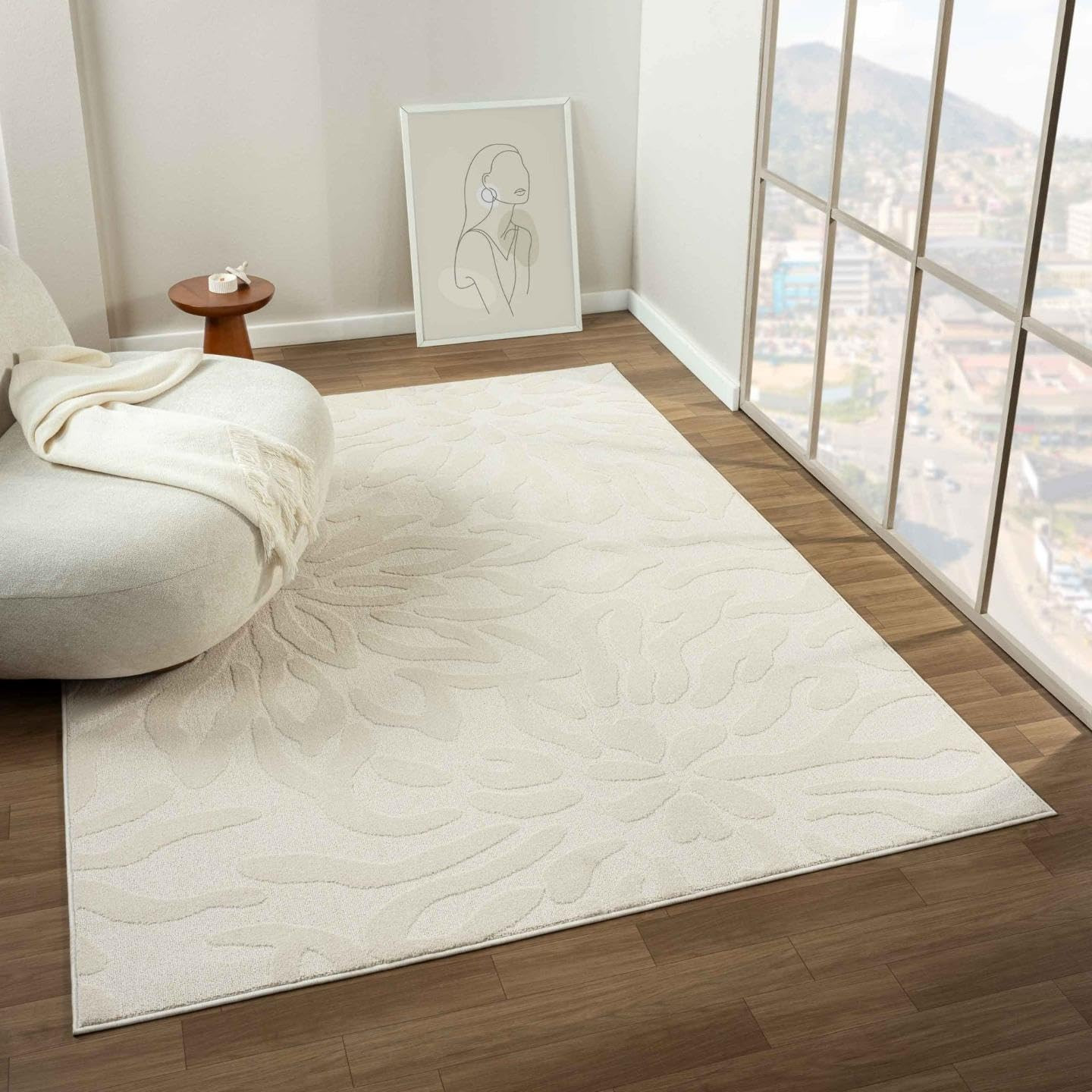 LUXE WEAVERS Grayson Collection 5970 Cream 6x9 Modern Abstract Area Rug | Amazon (US)