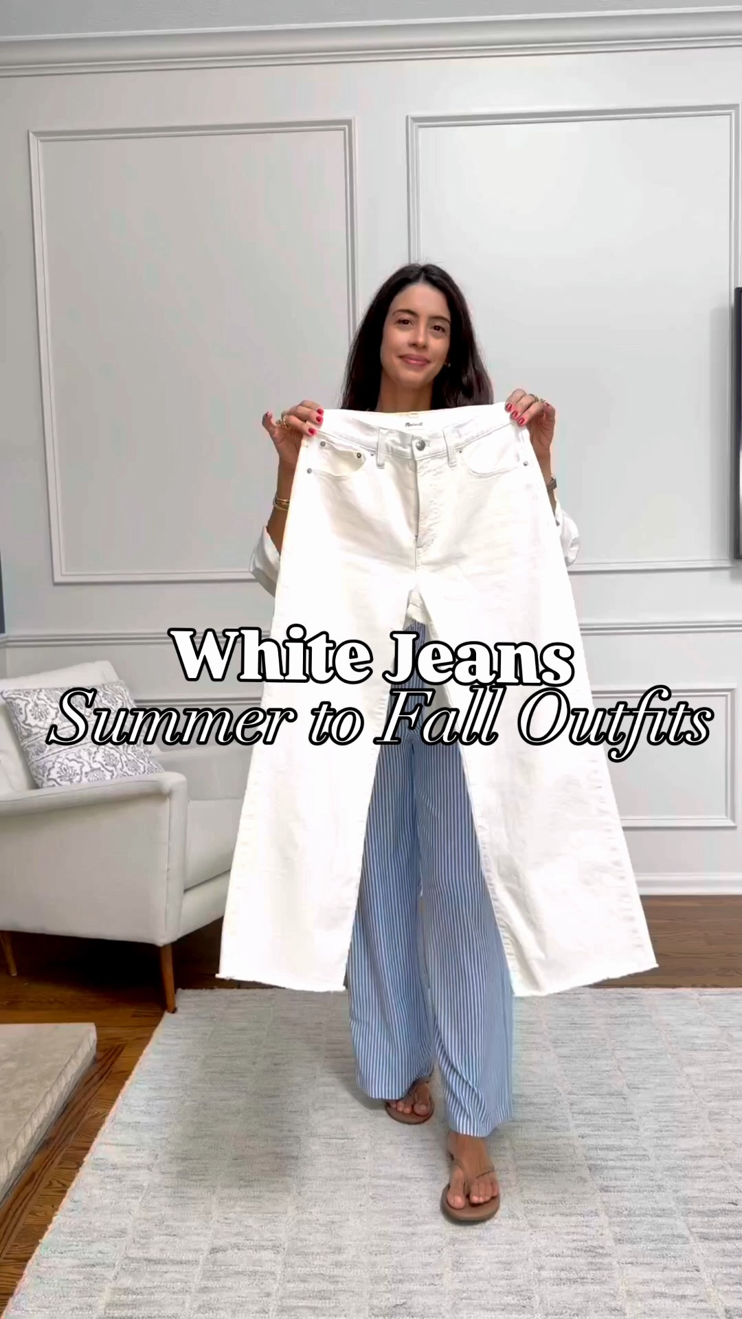 White jeans summer to fall - love these jeans. They’re more of a cream
Color so perfect for Fall
Sizing - I’m 5’6”
Jeans: TTS - I’m wearing a size 27 regular length
Brown striped top size Small
Blue sweater size Small
Black tee: this one is from t classic tshirt but I linked a super similar option from Quince!

#LTKgrwm #LTKootd #LTKSeasonal