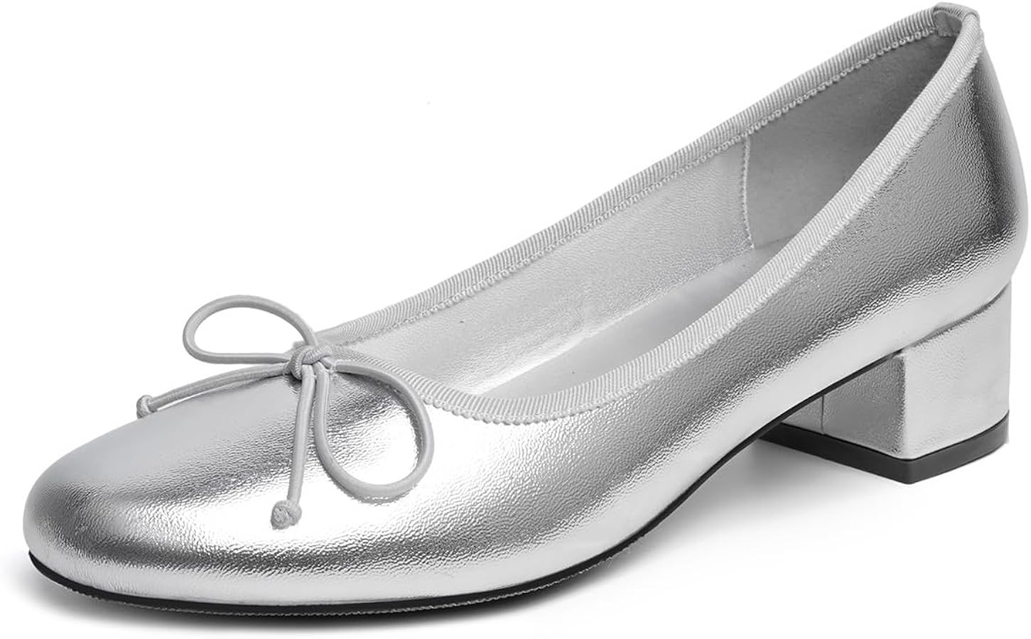 Vertundy Women's Round Toe Ballet Pumps Low Chunky Block Heel Flats | Amazon (US)