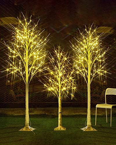 LIGHTSHARE 6 Feet Birch Tree, 72 LED Lights, Warm White, for Home,Set of 2, Festival, Party, and ... | Amazon (US)
