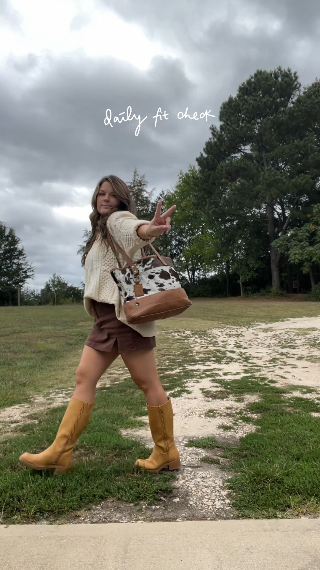 Perfect fall outfit with my Rory Gilmore inspired cream sweater from Amazon (wearing a 2XL for oversized fit). 
Walmart boots: TTS
Amazon Skort: Largee

#LTKSeasonal #LTKShoeCrush #LTKStyleTip