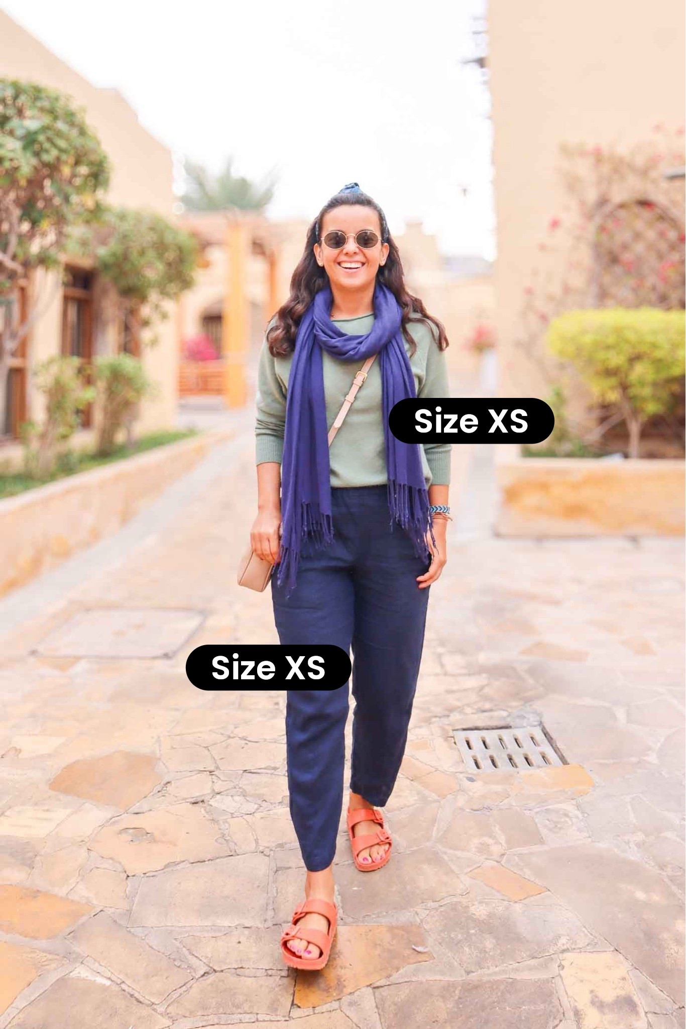 Mix fabrics if traveling somewhere with different climates. Here I’m wearing linen pants + cashmere sweater + pashmina. It’s the perfect outfit for days where weather is all over the place!

#LTKTravel