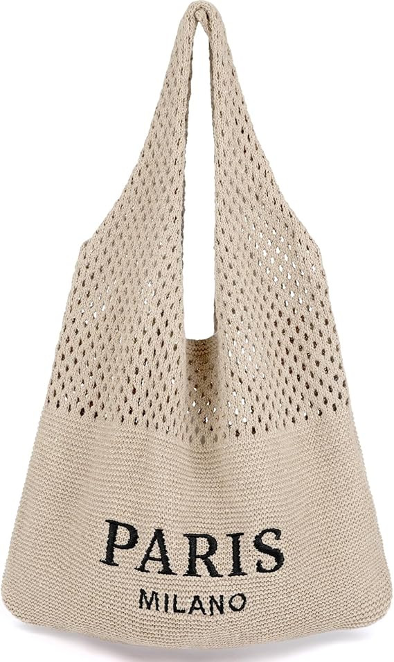 hatisan Crochet Bags for Women Summer Beach Tote Bag Aesthetic Tote Bag Hippie Bag Knit Bag | Amazon (US)
