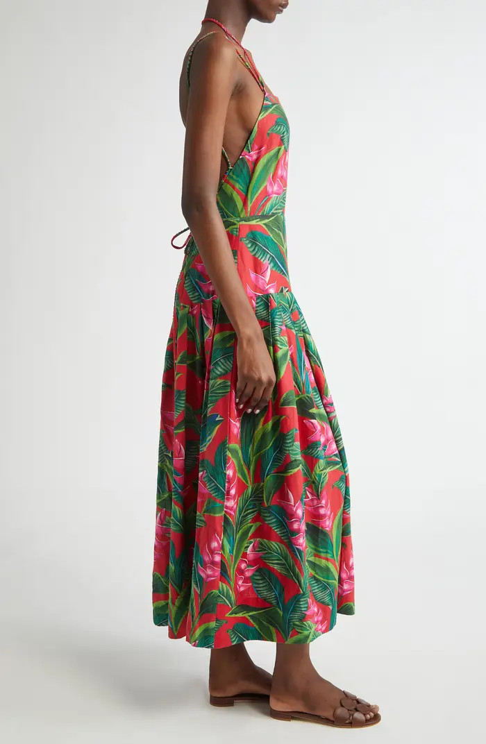 Dream Garden Strappy Back Linen Blend Maxi Dress | Nordstrom