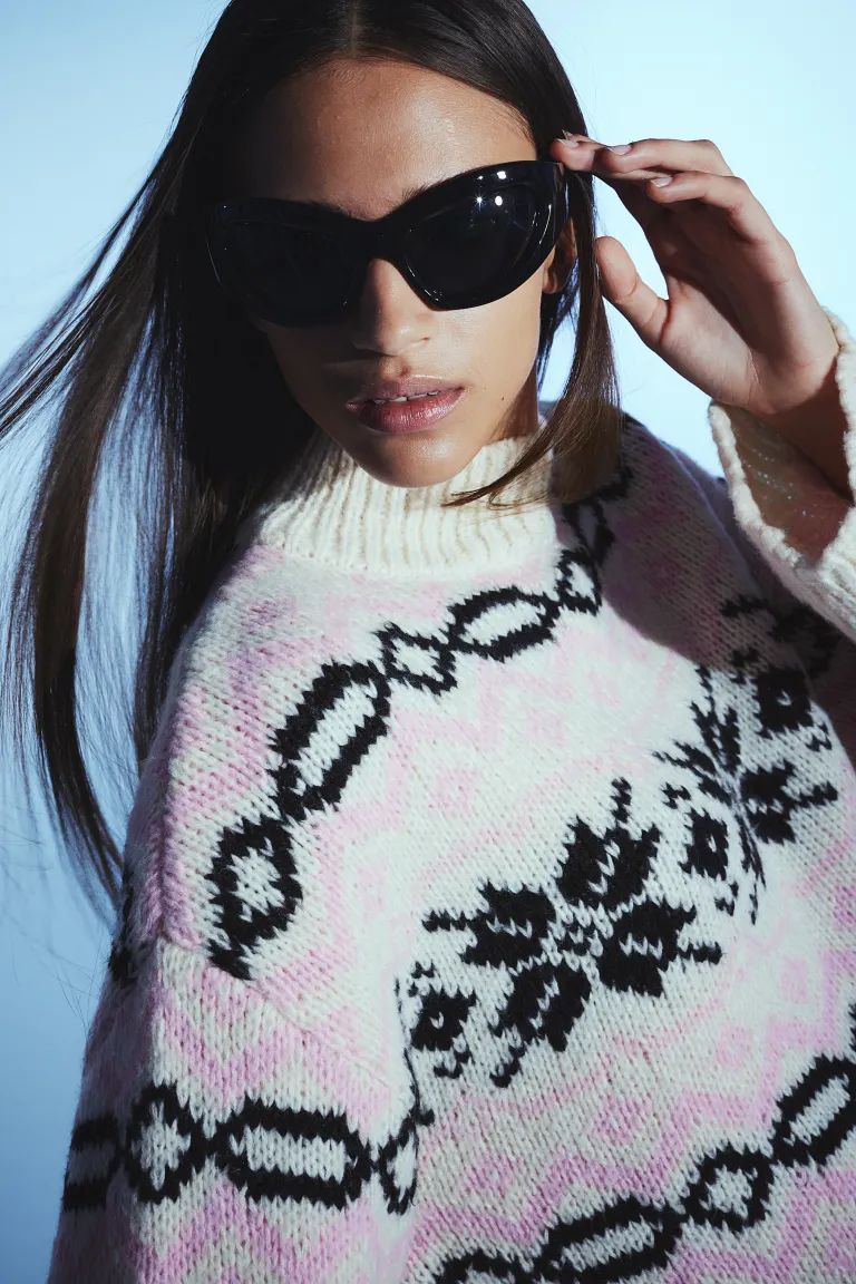 Jacquard-knit Mock Turtleneck Sweater | H&M (US + CA)