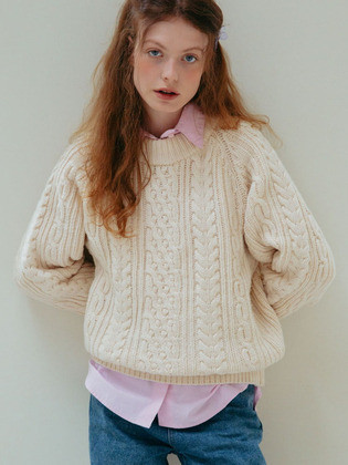 Carol cable knit - ivory | (주)더블유컨셉코리아/W Concept(KR)