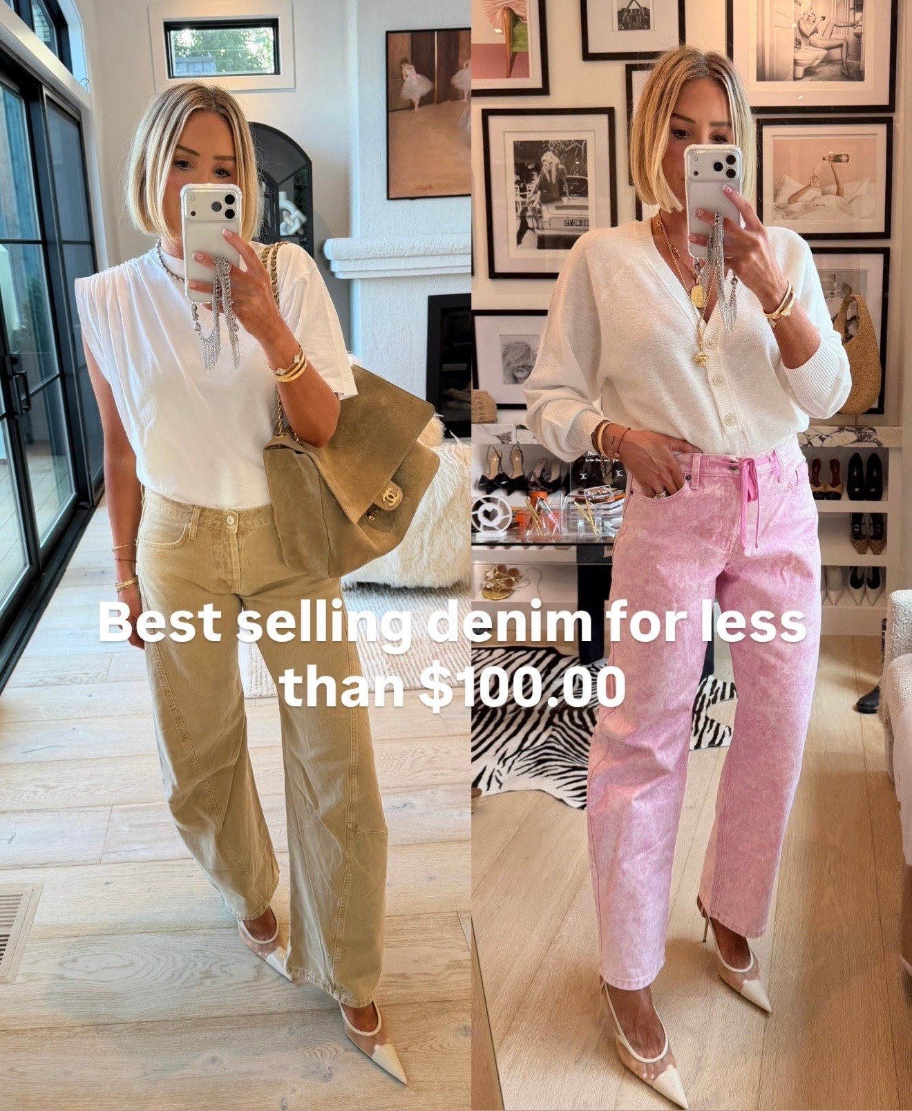 Best selling denim 😍😍😍 size down in the pink .. tan runs tts 👍