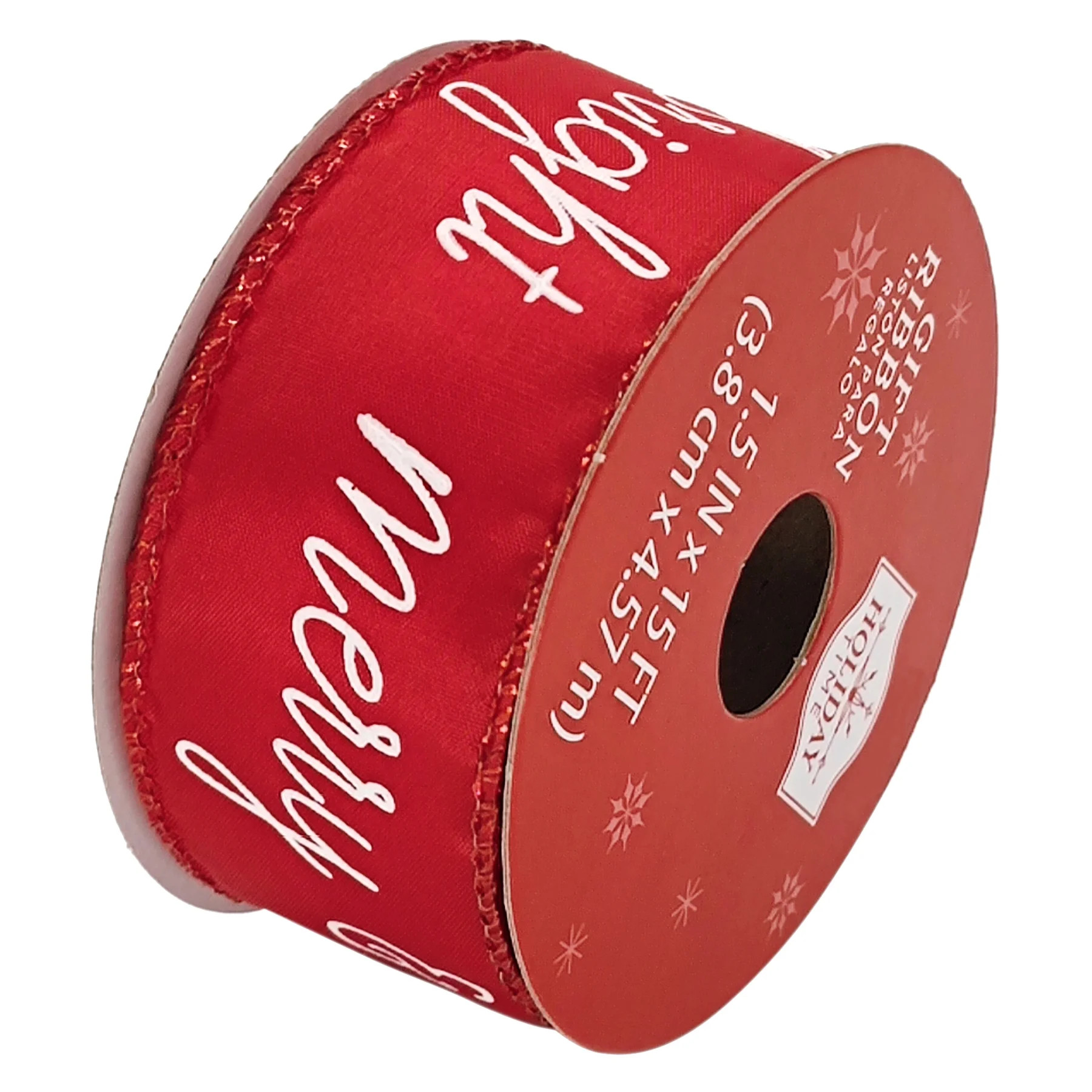 Christmas Red and White Merry and Bright Gift Ribbon, 15 ft, by Holiday Time | Walmart (US)