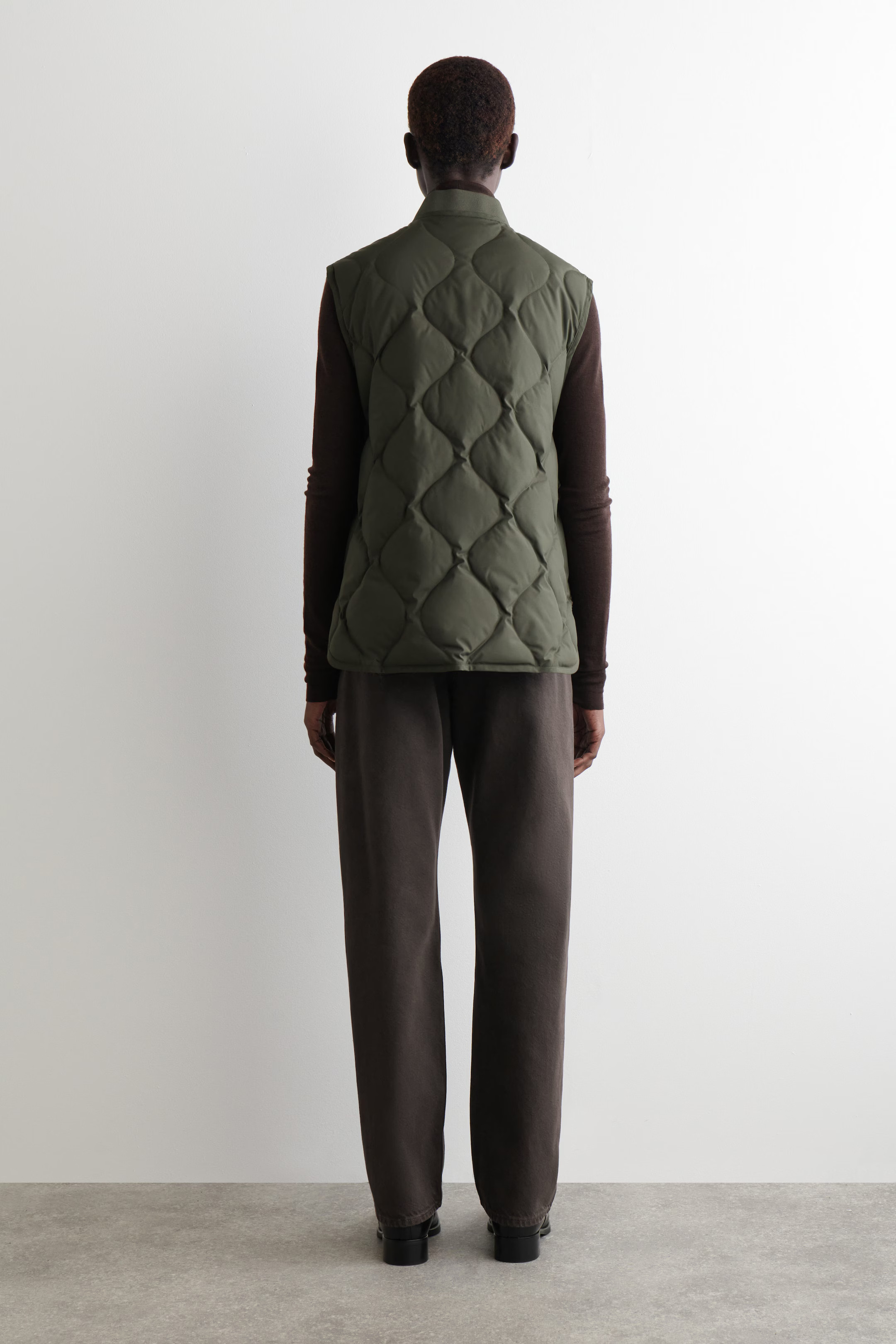 OVERSIZED QUILTED DOWN GILET - DARK KHAKI | COS | COS UK