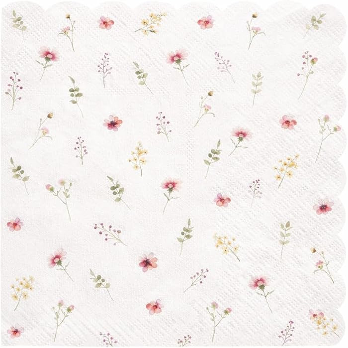 GardenCity Floral Cocktail Napkins, 50 Pack Wildflower Paper Napkins, Disposable Floral Napkins f... | Amazon (US)