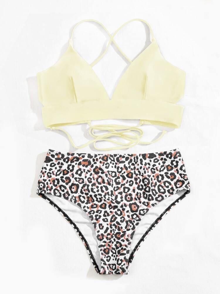 Leopard High Waisted Bikini Swimsuit | SHEIN