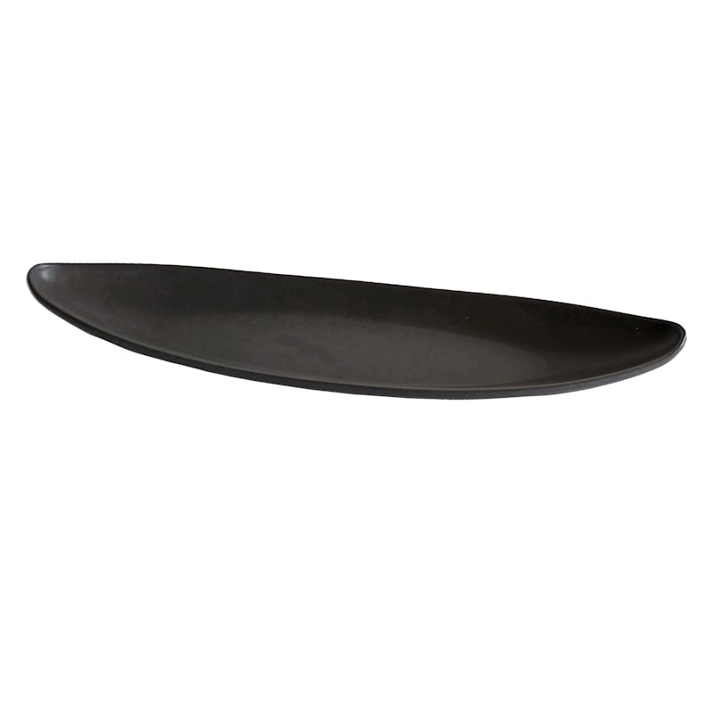 Black Wood Boat Tray, 16x5 | At Home