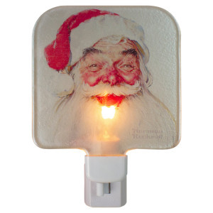 Norman Rockwell 'Santa Claus' Glass Christmas Night Light - 4 | Christmas Central
