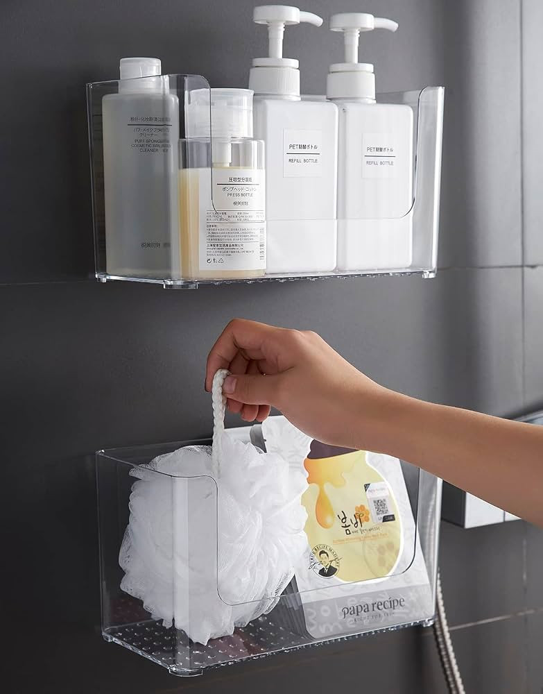 Sooyee 2-Pack Shower Caddies,No Drilling Wall Mounted Bathroom Corner Shelf Organizer with Hooks ... | Amazon (US)